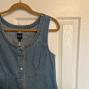 GAP Denim Button-Front Tank Dress